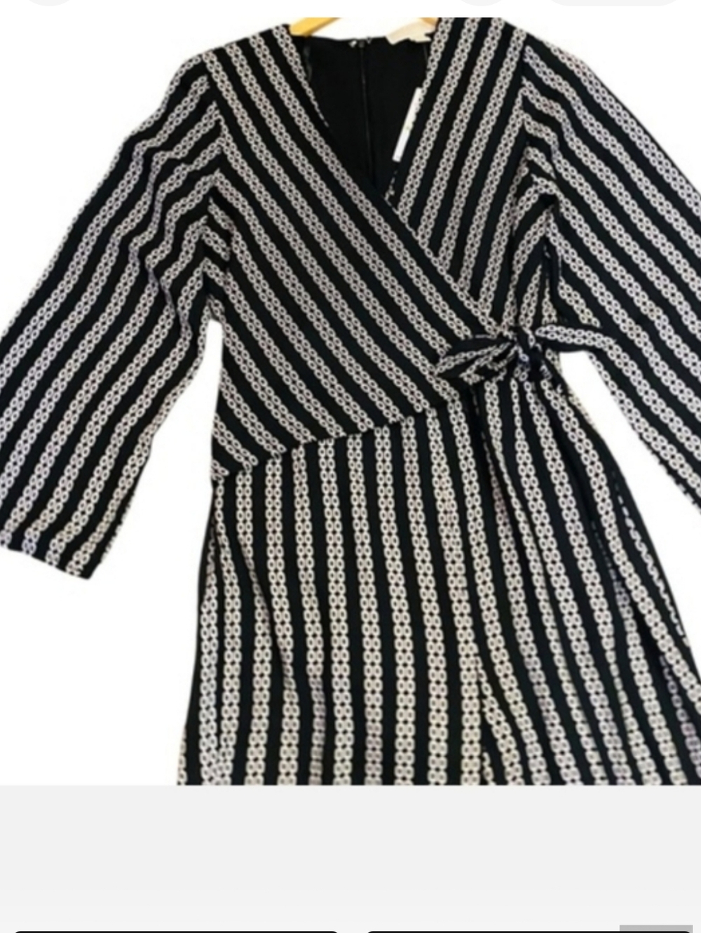 Michael Kors Chain Print Jumpsuit Fauz Wrap, Size 4 - Picture 6 of 9